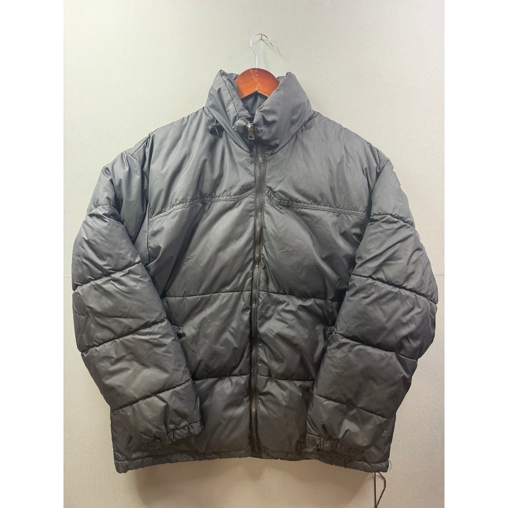 Steve & Barry's Double Down Jacket Mens Gray Puffer Coat Ripstop Large